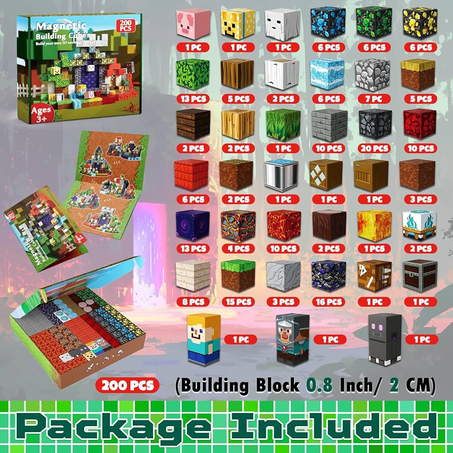 Magneverse 200 PCS 0.8in Magnetic Blocks - Magnet Toys for Boys, Magnetic Building Blocks Cubes, ... | Amazon (US)