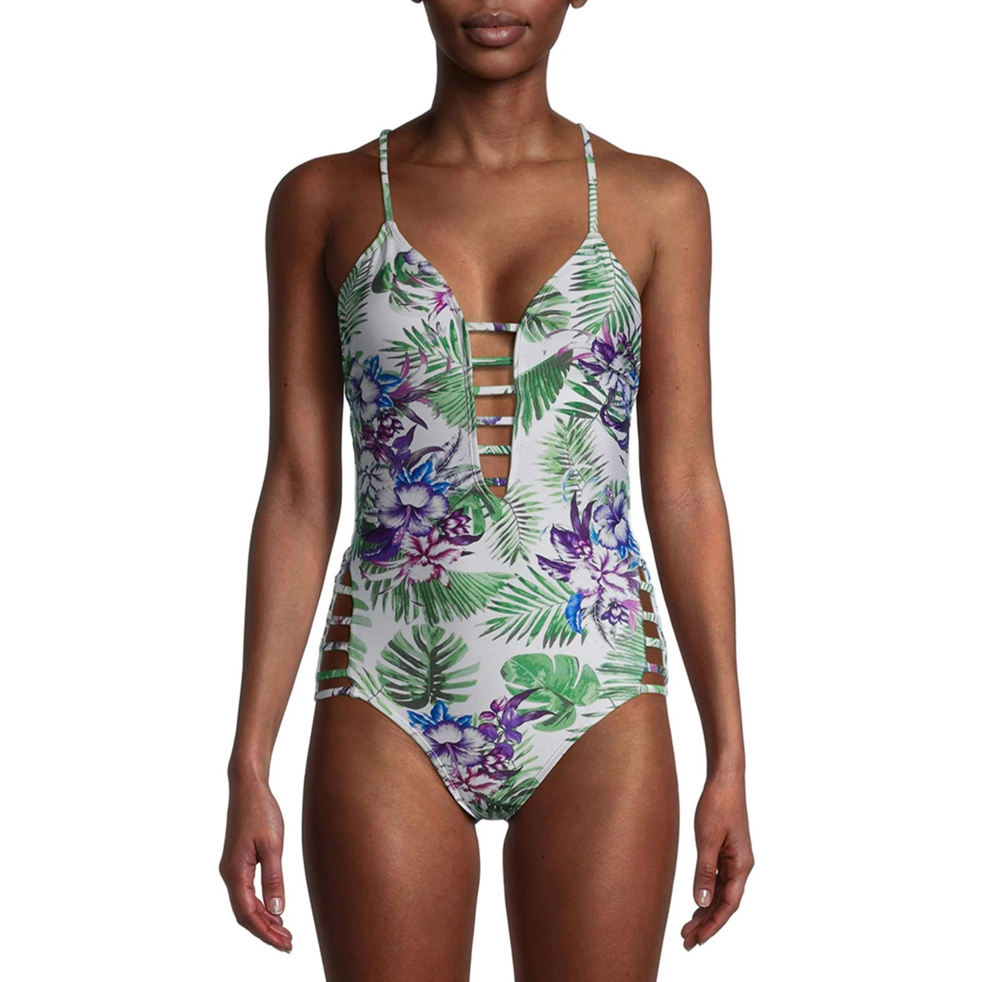 Cyn & Luca Women’s Palms One-Piece Swimsuit | Walmart (US)
