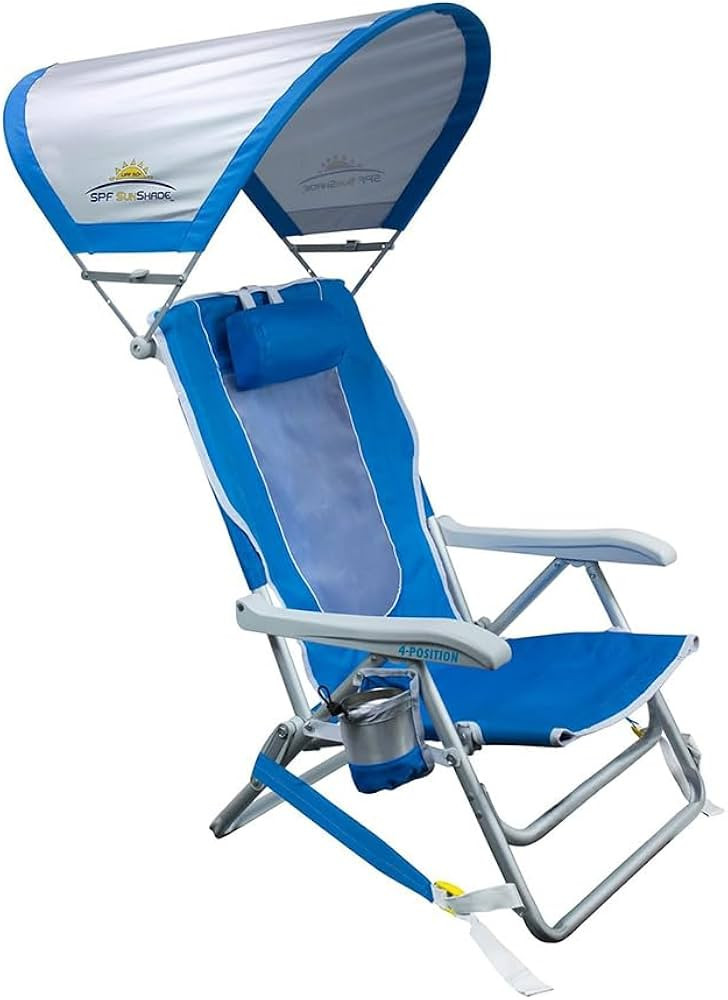 GCI Outdoor Sunshade Backpack Beach Chair | Reclining Folding Canopy Chair with Durable Armrests,... | Amazon (US)