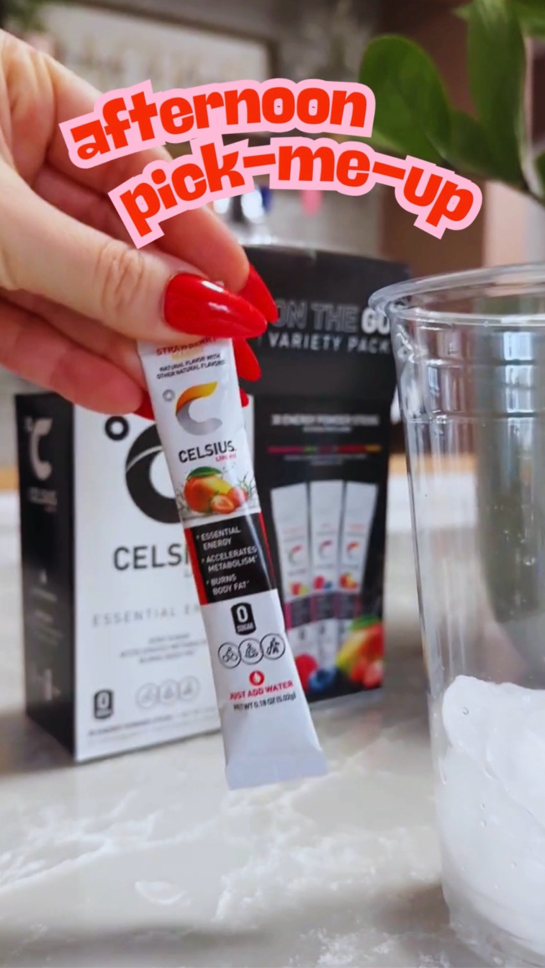 An afternoon pick me up for a boost of energy ⚡️ (without the carbonation!). I don't love carbonation so these Celsius energy sticks are my go-to. They mix easily with water, don’t taste chalky + are full of flavor. The Strawberry Mango is my fave but all flavors are great! 

#LTKfitnessgoals #LTKmomlife #LTKdayinmylife
