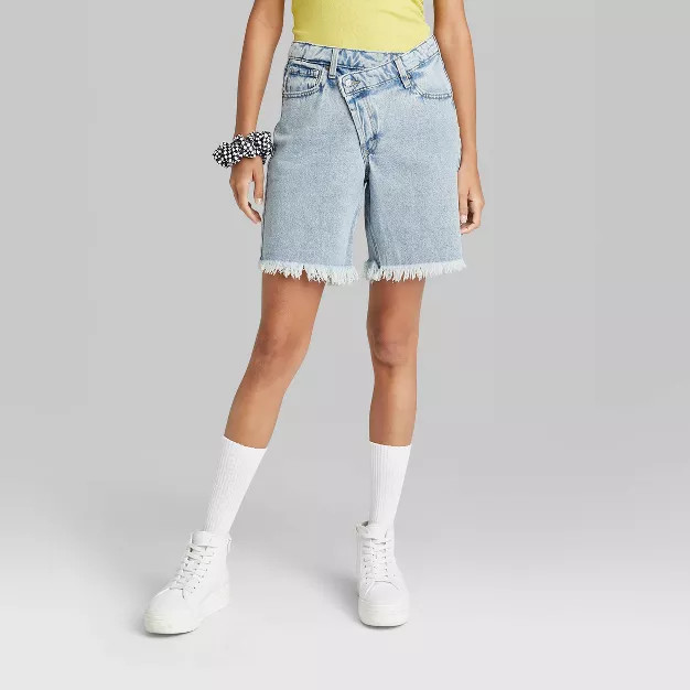 Women's High-Rise Wide Leg Bermuda Jean Shorts - Wild Fable™ | Target