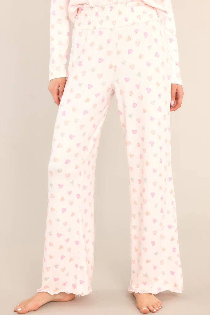 Z-Supply Dawn Candy Hearts Whisper Pink Lounge Pants | Red Dress 