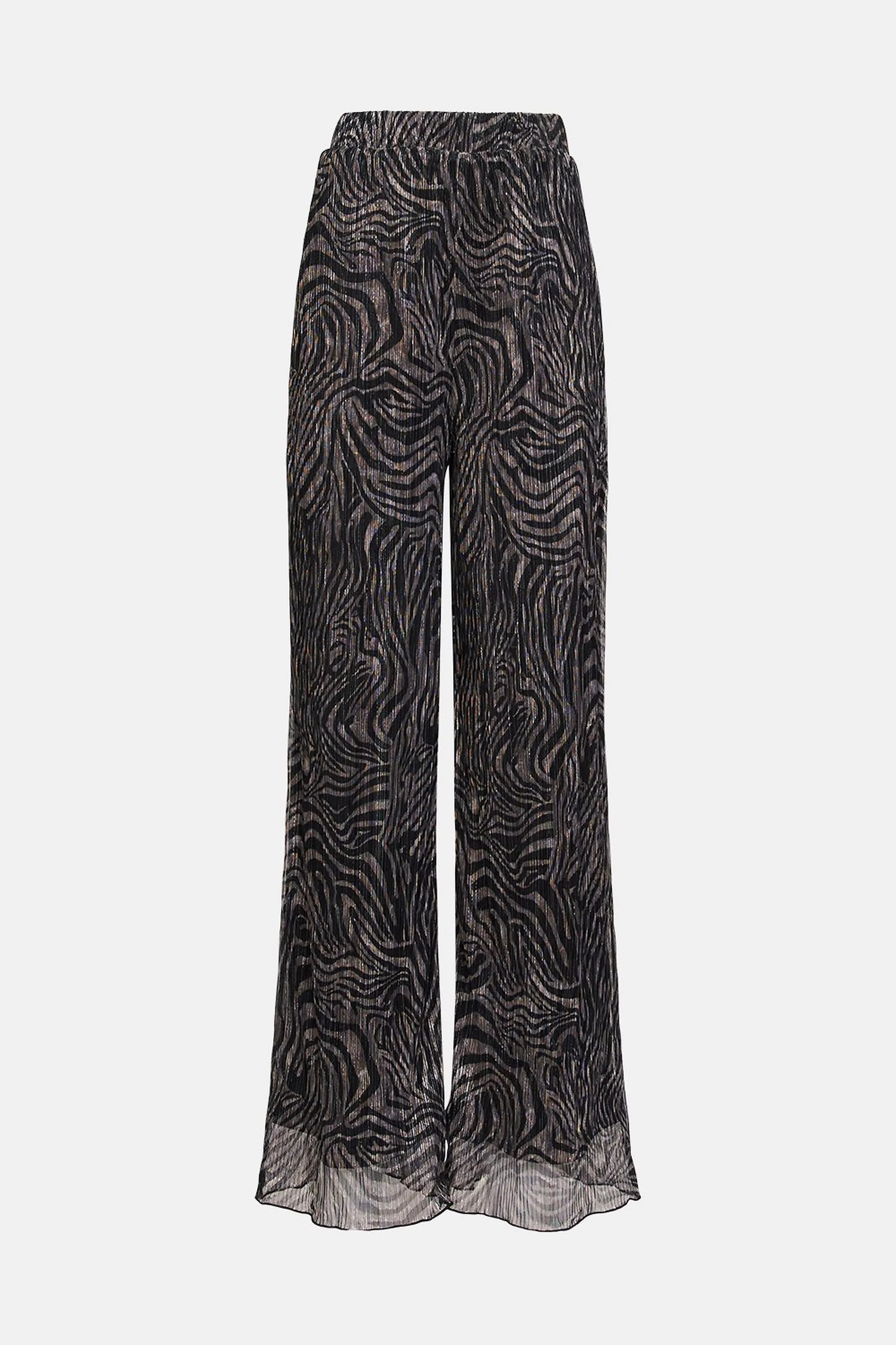 Metallic Plisse Animal Trouser Co-ord | Warehouse UK & IE
