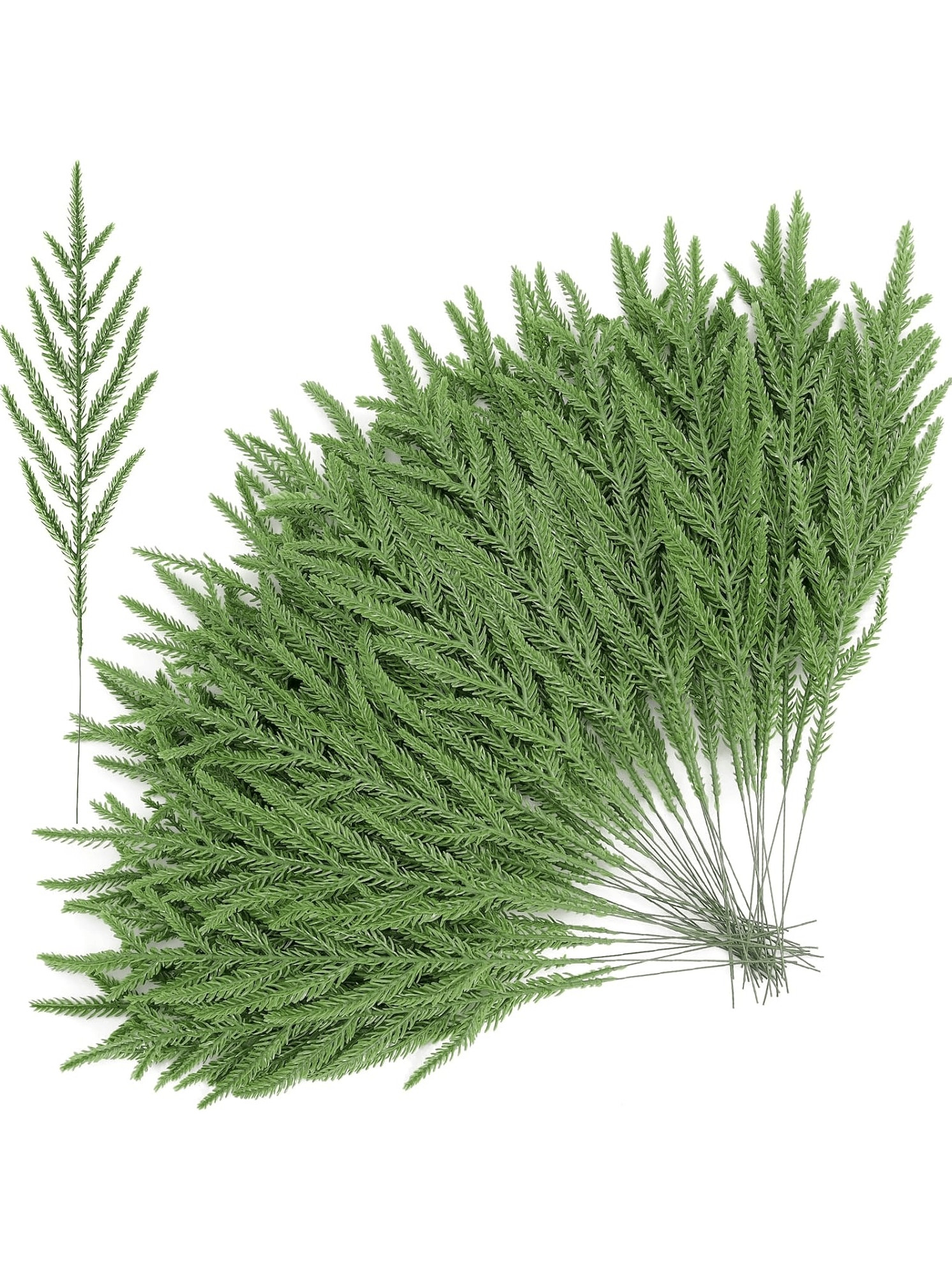 50pcs 13.4 Inch/34cm Artificial Norfolk Pine Branches, Faux Greenery Pine Needles Branches, Chris... | SHEIN