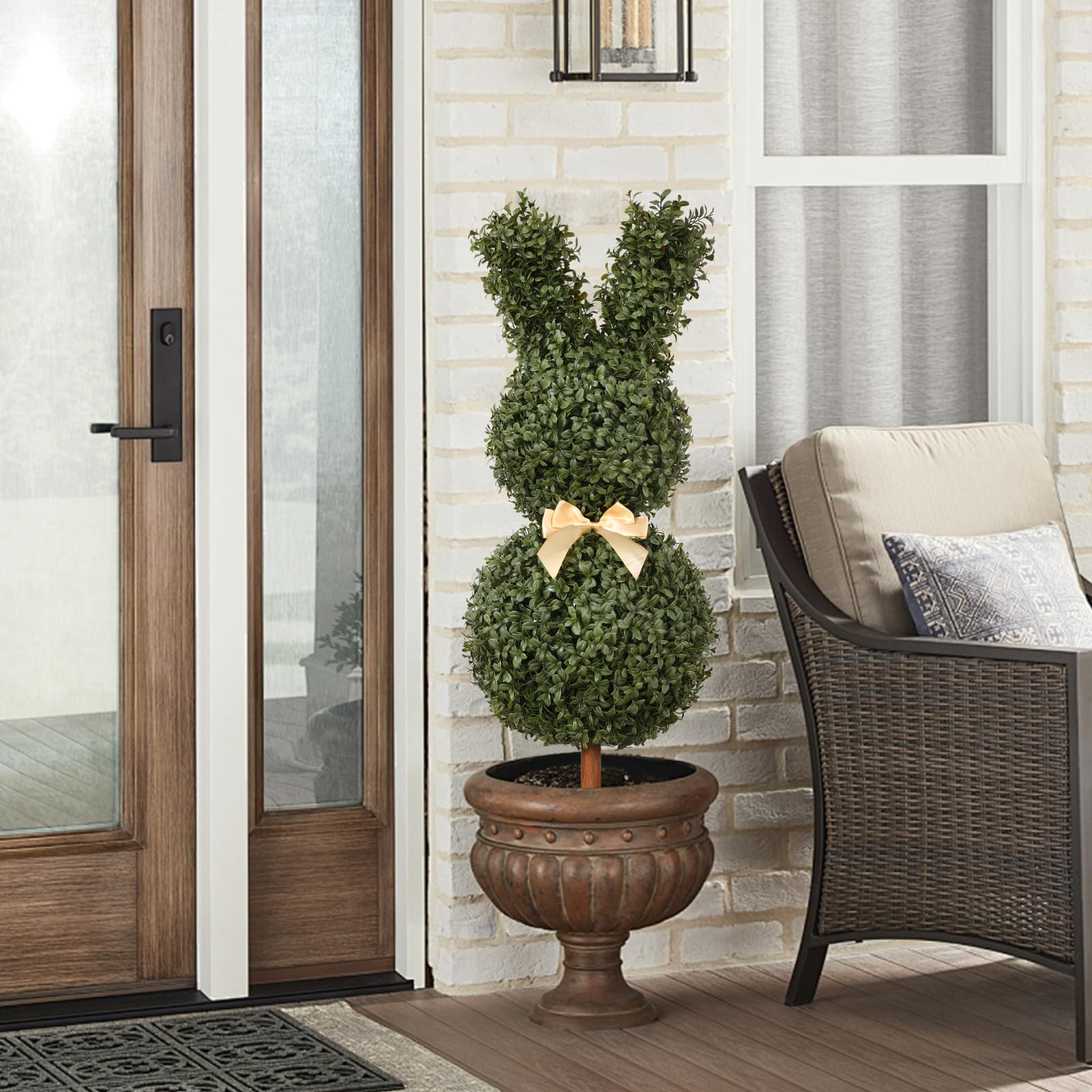 Bunny Topiary Outdoor Set of 2 - Rabbit Shaped Topiary Trees, Easter Rabbit Boxwood Bunny Shaped ... | Amazon (US)