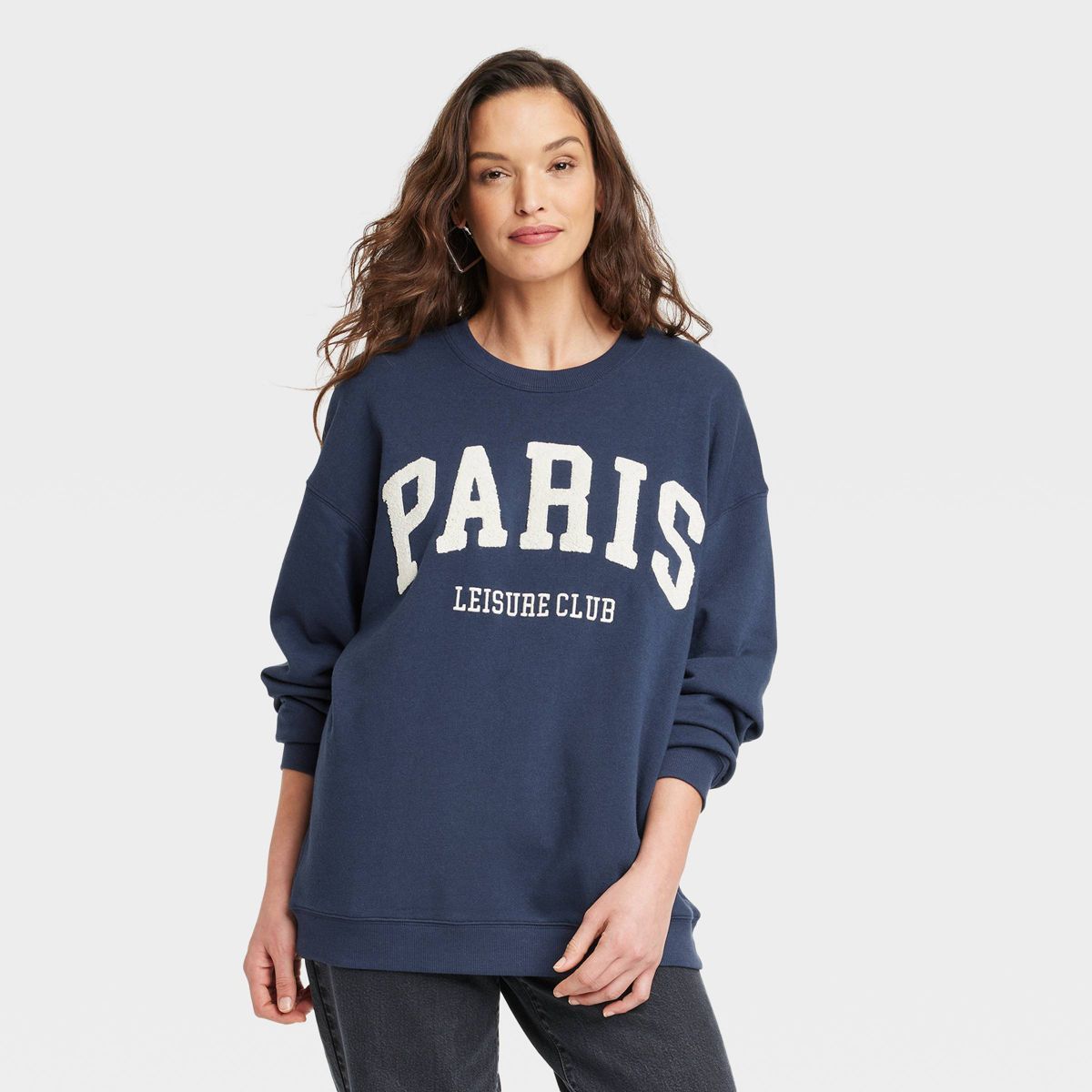 Women's Paris Graphic Sweatshirt - Blue M | Target