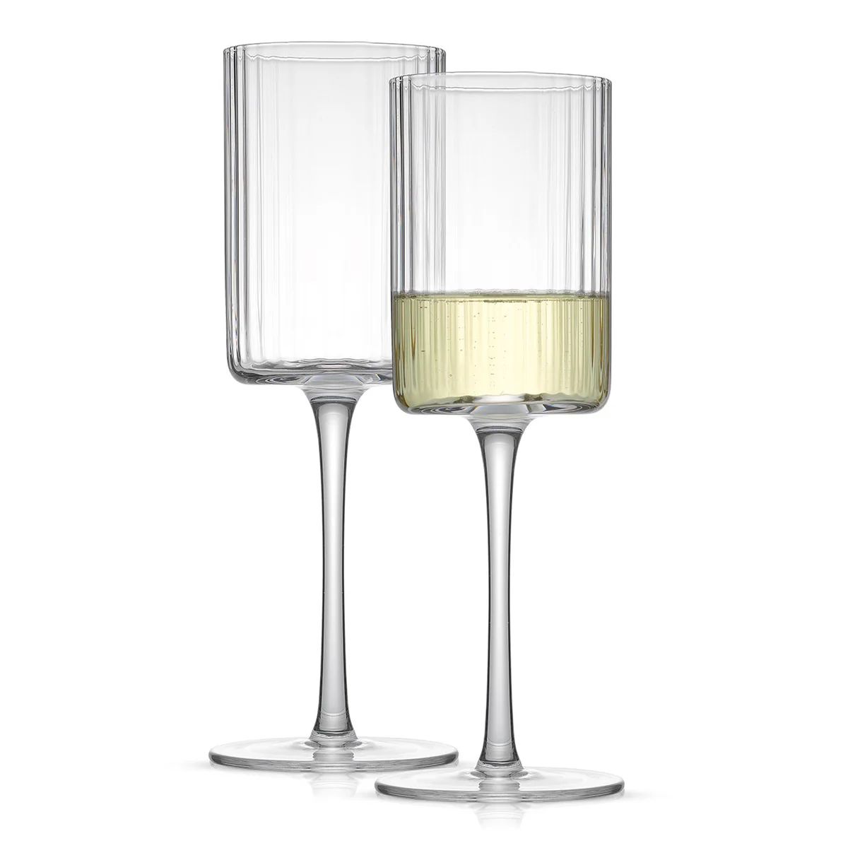 JoyJolt Elle Fluted Cylinder White Wine Glasses | JoyJolt