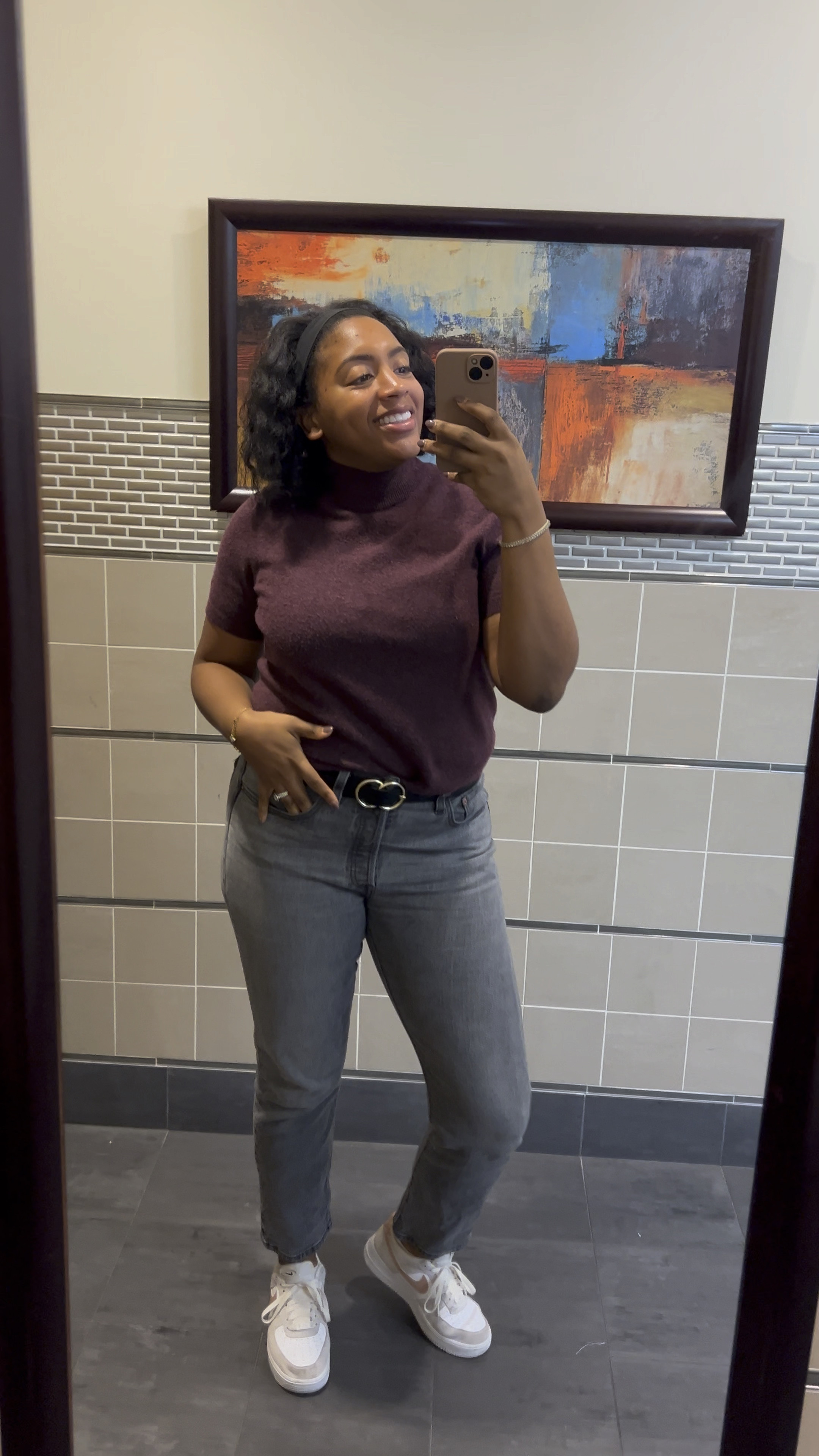 Another easy Thanksgiving look! I love a gray wash high waist jean and the super comfortable short sleeve turtleneck. 

#LTKWorkwear #LTKHoliday #LTKFindsUnder50