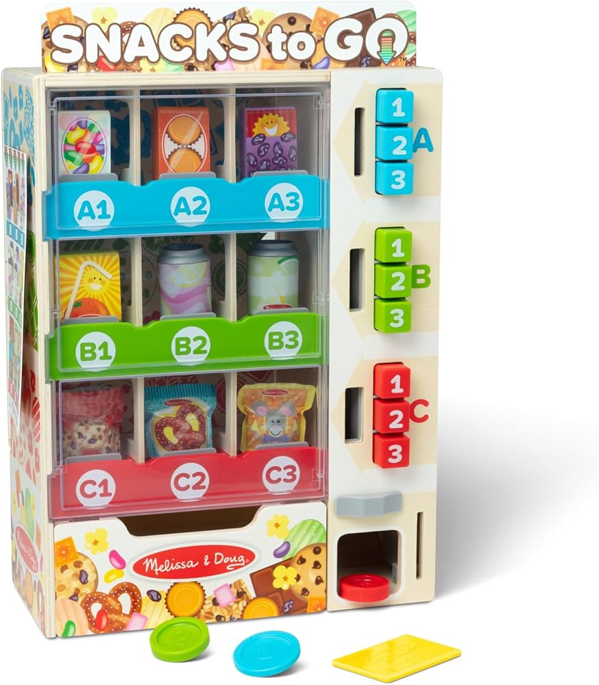 Melissa & Doug Sort, Stock, Select Wooden Vending Machine Play Set, Wooden Toy Play Food for Boys... | Amazon (US)