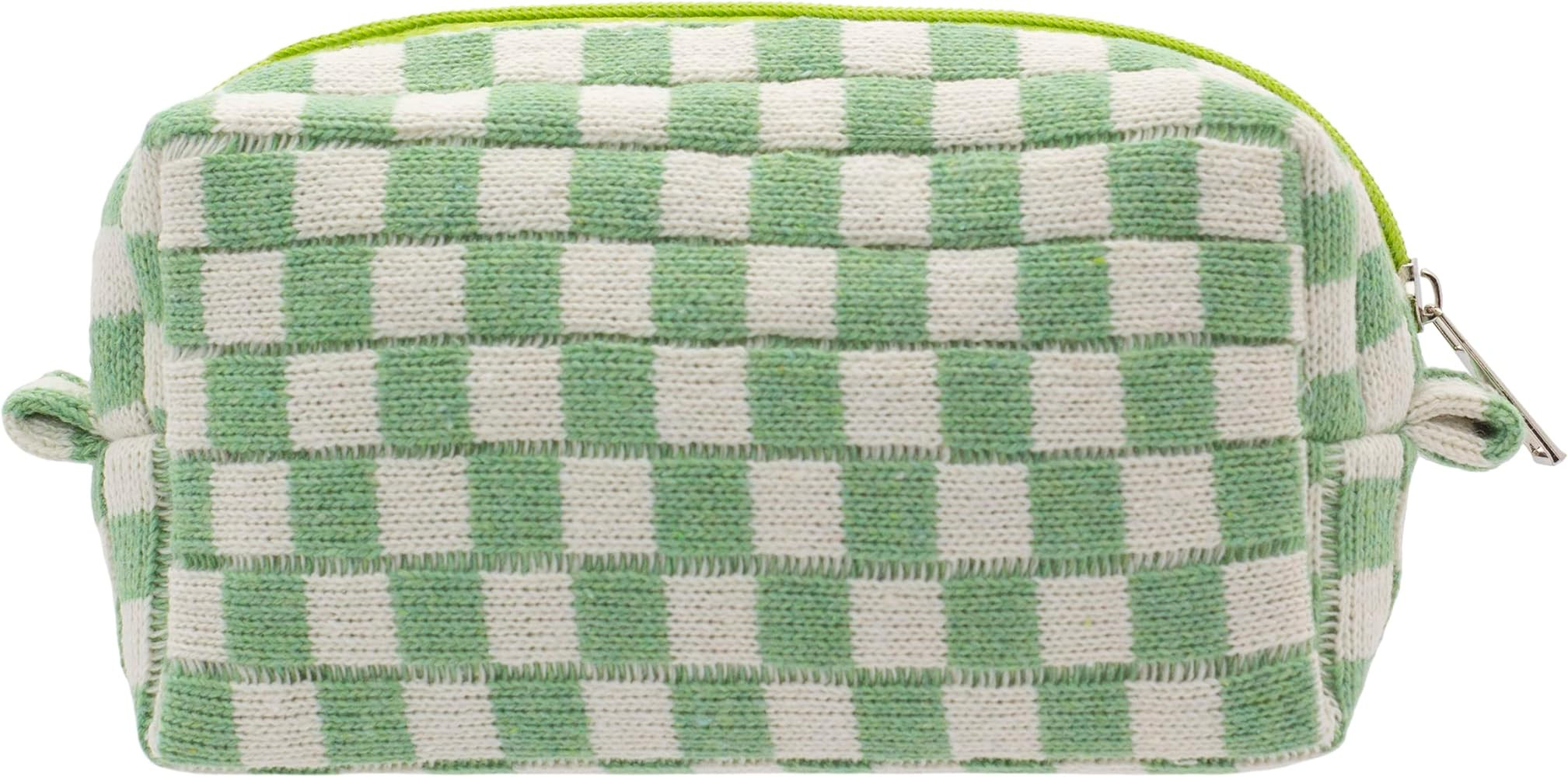 PAZIMIIK Checkered Makeup Bag for Purse Portable Zipper Make Up Pouch Small Cosmetic Case for Tra... | Amazon (US)