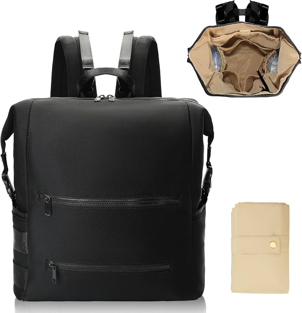 Diaper Bag Backpack,Large Neoprene Baby Bag for Boys Girls with 15 Diaper Bag Organizer,2 Insulat... | Amazon (US)