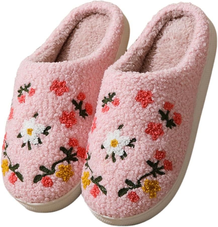 Fluffy Slippers For Womens Mens Warm Cozy Plush Fuzzy Memory Foam Slippers Slip-on House Slippers... | Amazon (US)