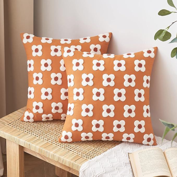 EMEMA Decorative Throw Pillow Covers Sun Flower Jacquard Pillowcase Cushion Case Squarefor Couch ... | Amazon (US)