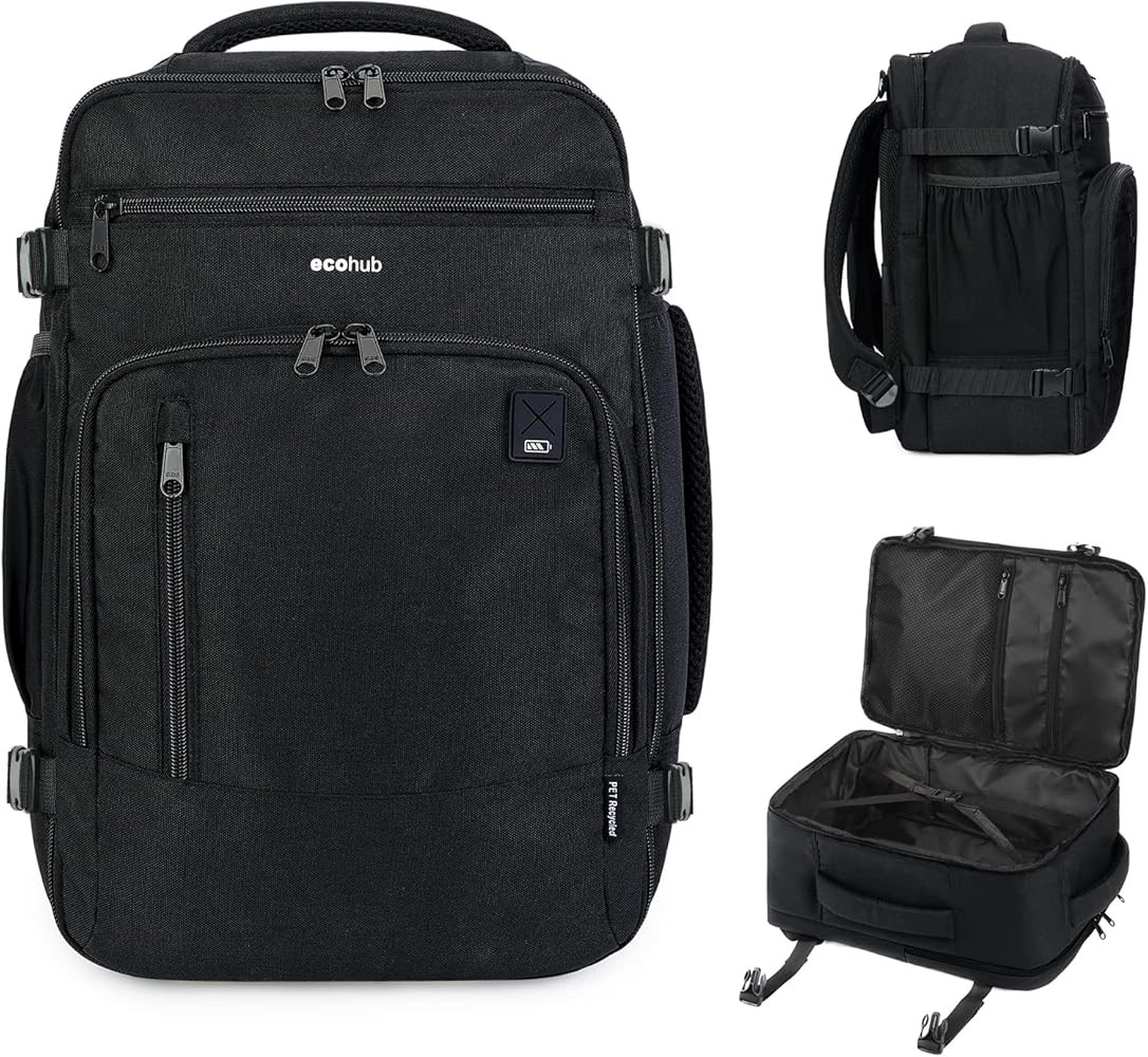 ECOHUB 16'' Small Travel Backpack, Underseat Carry on Backpack Airline Approved Personal Item Tra... | Amazon (US)