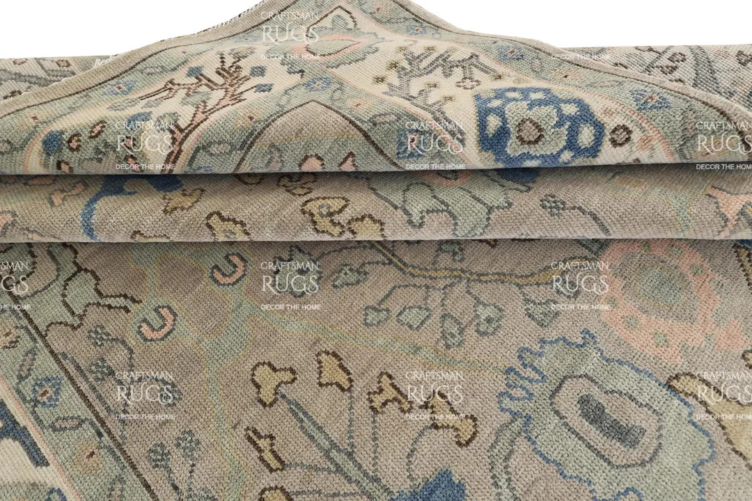 Elegant Beige Indo Oushak Rug, Hand Knotted Perfection for Living Spaces. Sizes: 4x6 to 12x15 Ft.... | Etsy (US)