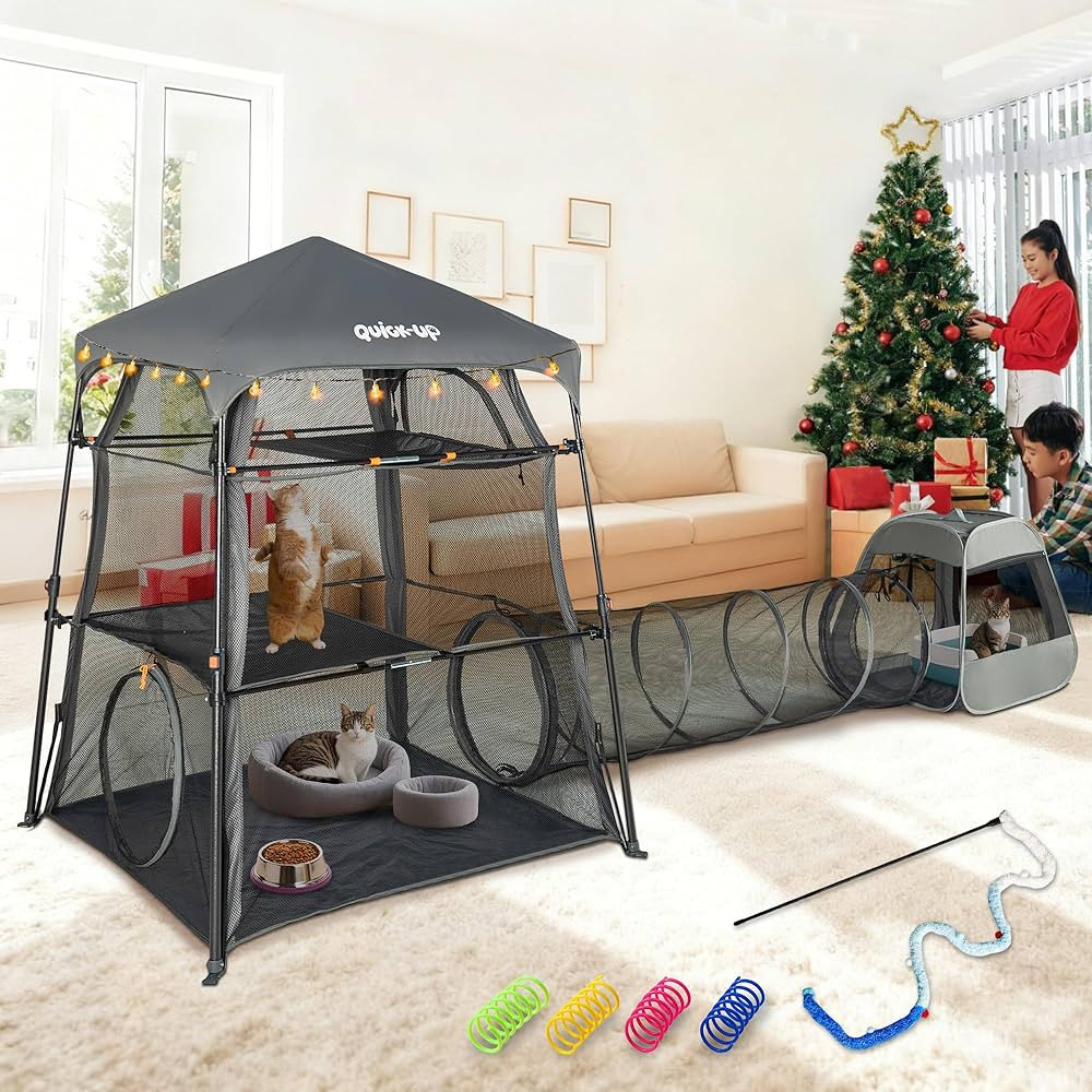 Cat Enclosure Kitten and Tower Tent for Indoor and Outdoor,3 Tier Cage Inside,Outdoor Catio,Porta... | Amazon (US)