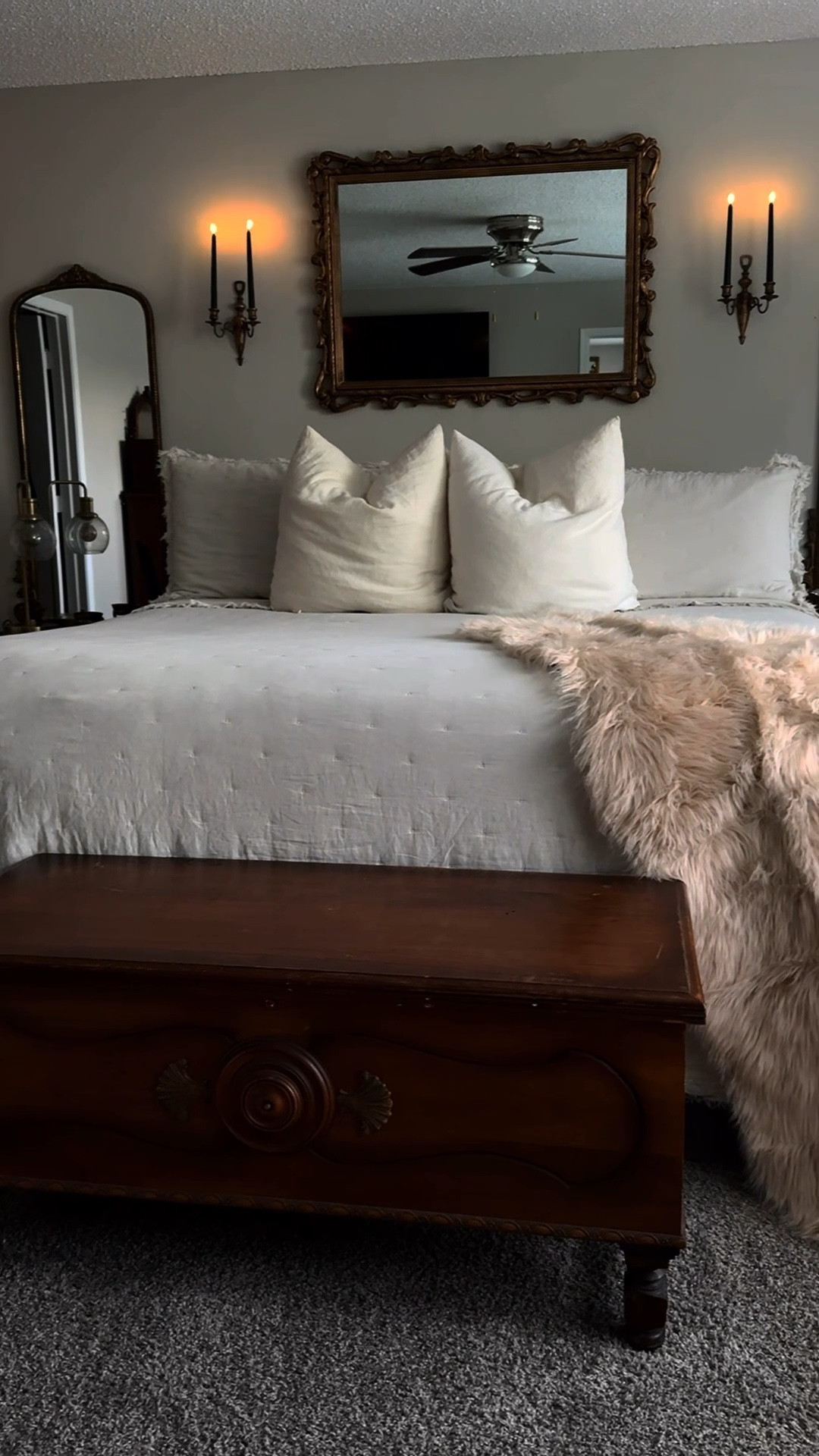 Moody bedroom #moodybedroom #whitebedding #bedroom 

#LTKHome #LTKSeasonal