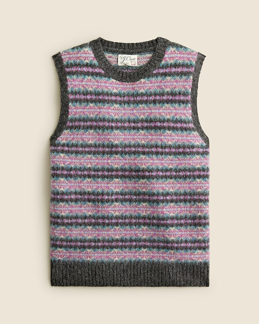 Brushed wool Fair Isle sweater-vest | J. Crew US