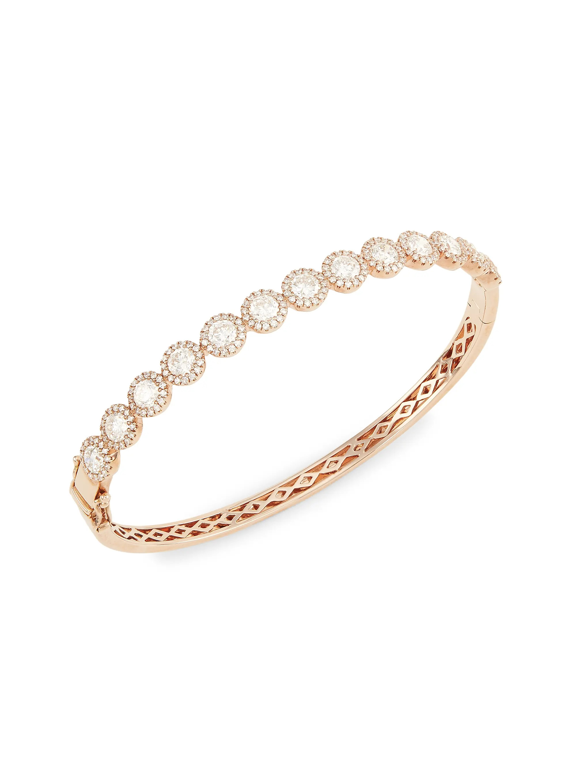 14K Rose Gold & 3.17 TCW Diamond Bangle | Saks Fifth Avenue