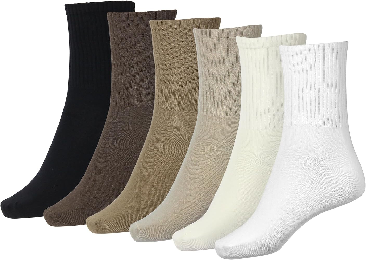 BenSorts Women Thin Crew Sock Cotton Casual Calf Socks 6 Pairs Size 5-10 | Amazon (CA)