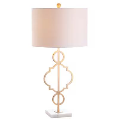 JONATHAN  Y  Glam 31-in Gold Leaf Rotary Socket Table Lamp with Linen Shade | Lowe's