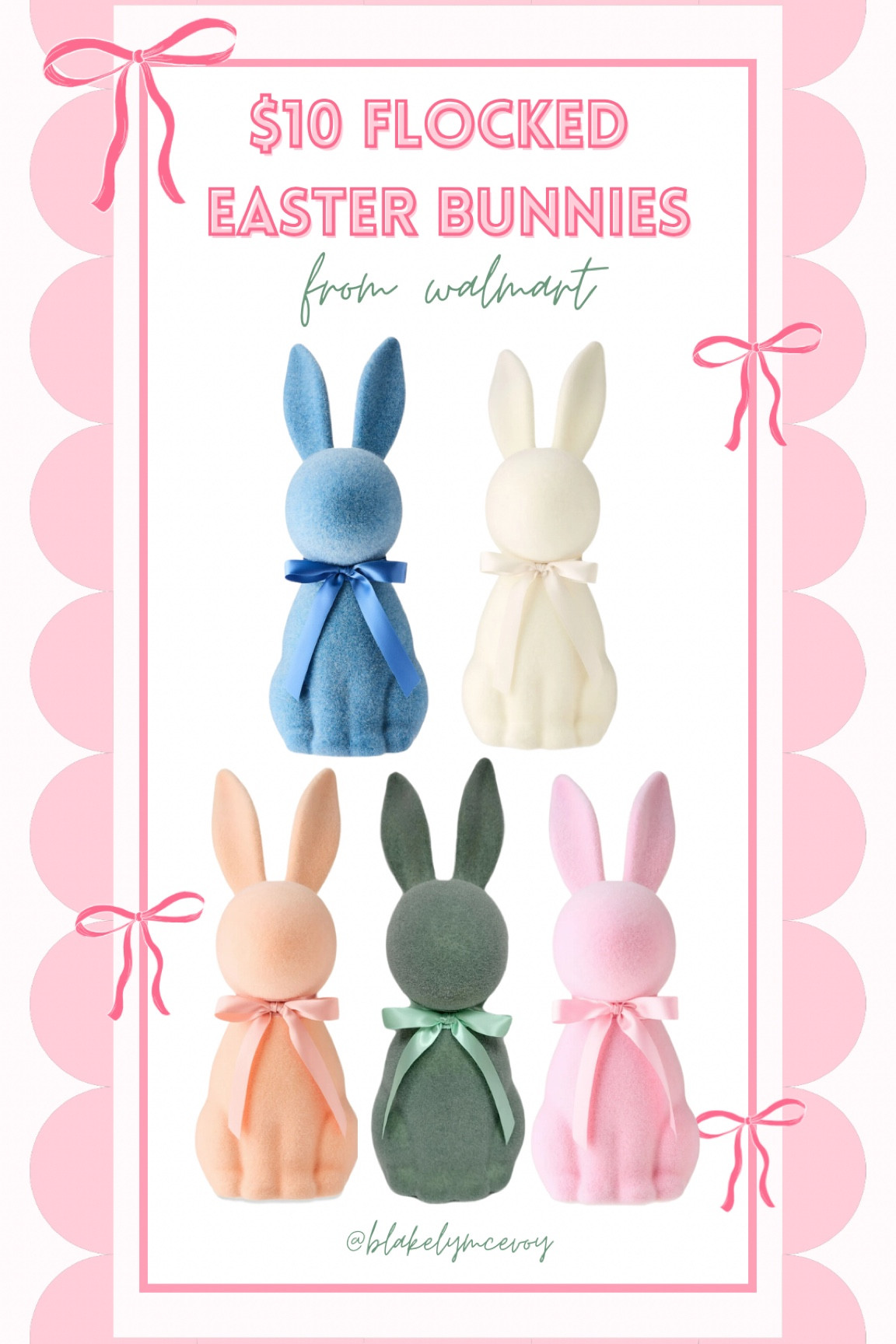 Home decor lovers, this one’s for you! 🐰✨ These Flocked Easter bunnies (with bows) from Walmart come in so many colors — & only $10! Perfect for adding a pop of spring to your space. 🌸💛

#LTKFindsUnder50 #LTKSeasonal #LTKHome
