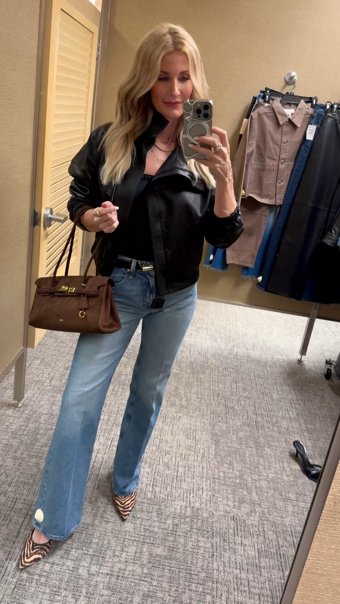 The coolest real leather jacket from the Nordstrom Anniversary Sale—and my personal favorite! 🤎 This buttery-soft leather jacket by Vince features a chic high collar that’s so on-trend and instantly elevates any outfit.

I paired it with these incredibly flattering Mother mid-rise flare jeans, also part of the NSale. I love the light, vintage-inspired wash, and the fit is so good!

✨ Wearing an XS in the Vince leather jacket and a size 24 in the Mother jeans. Both run true to size

#LTKootd #LTKOver40 #LTKSaleAlert