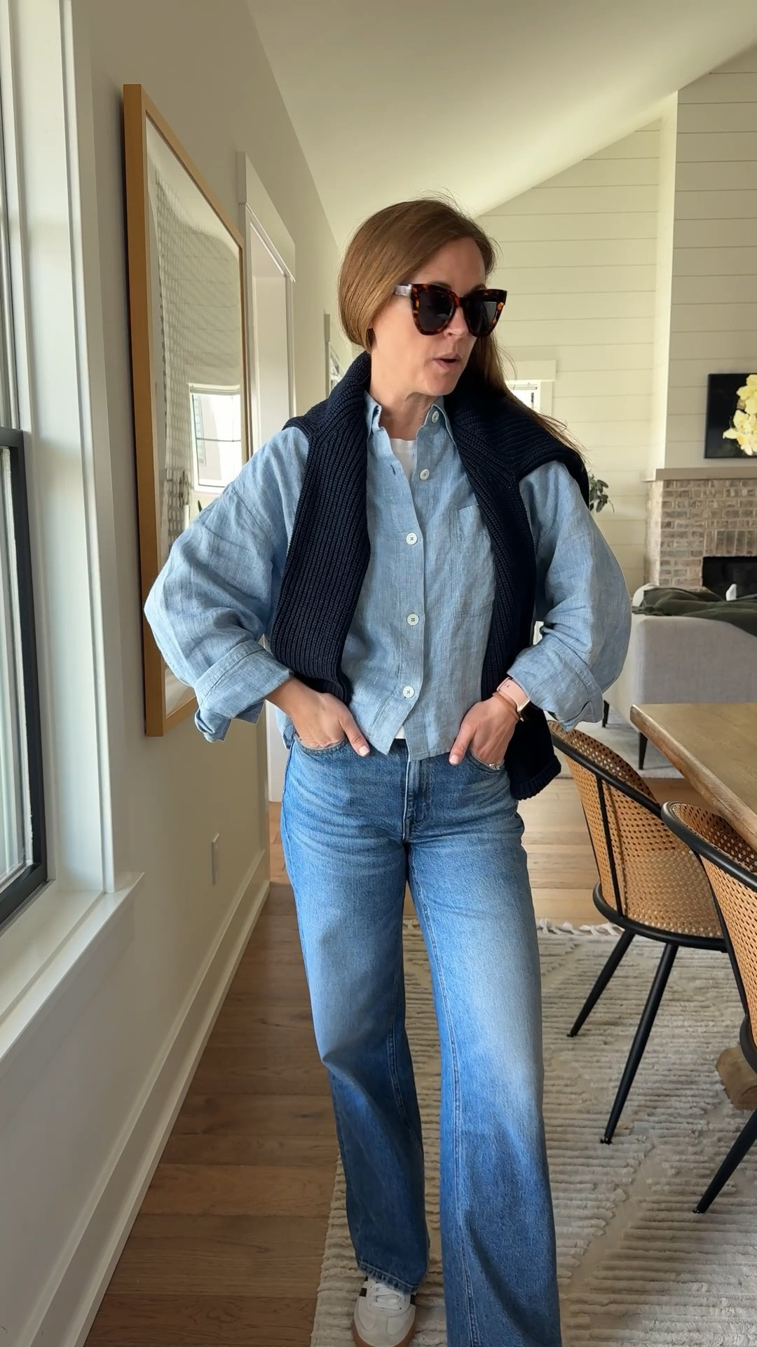 Top size XS
Sweater size small
Jeans I went up a soe to 26 in short inseam (I’m 5’4)

#LTKootd #LTKgrwm #LTKdayinmylife