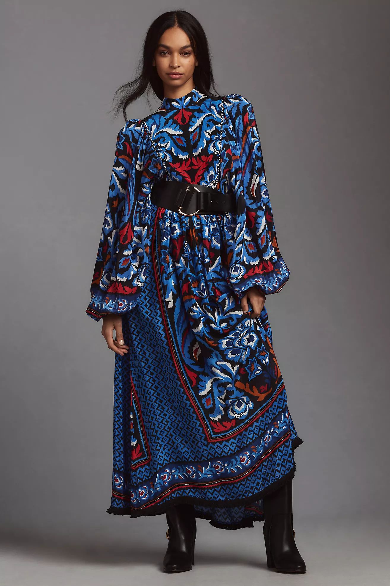 Farm Rio Long-Sleeve Midi Dress | Anthropologie (US)