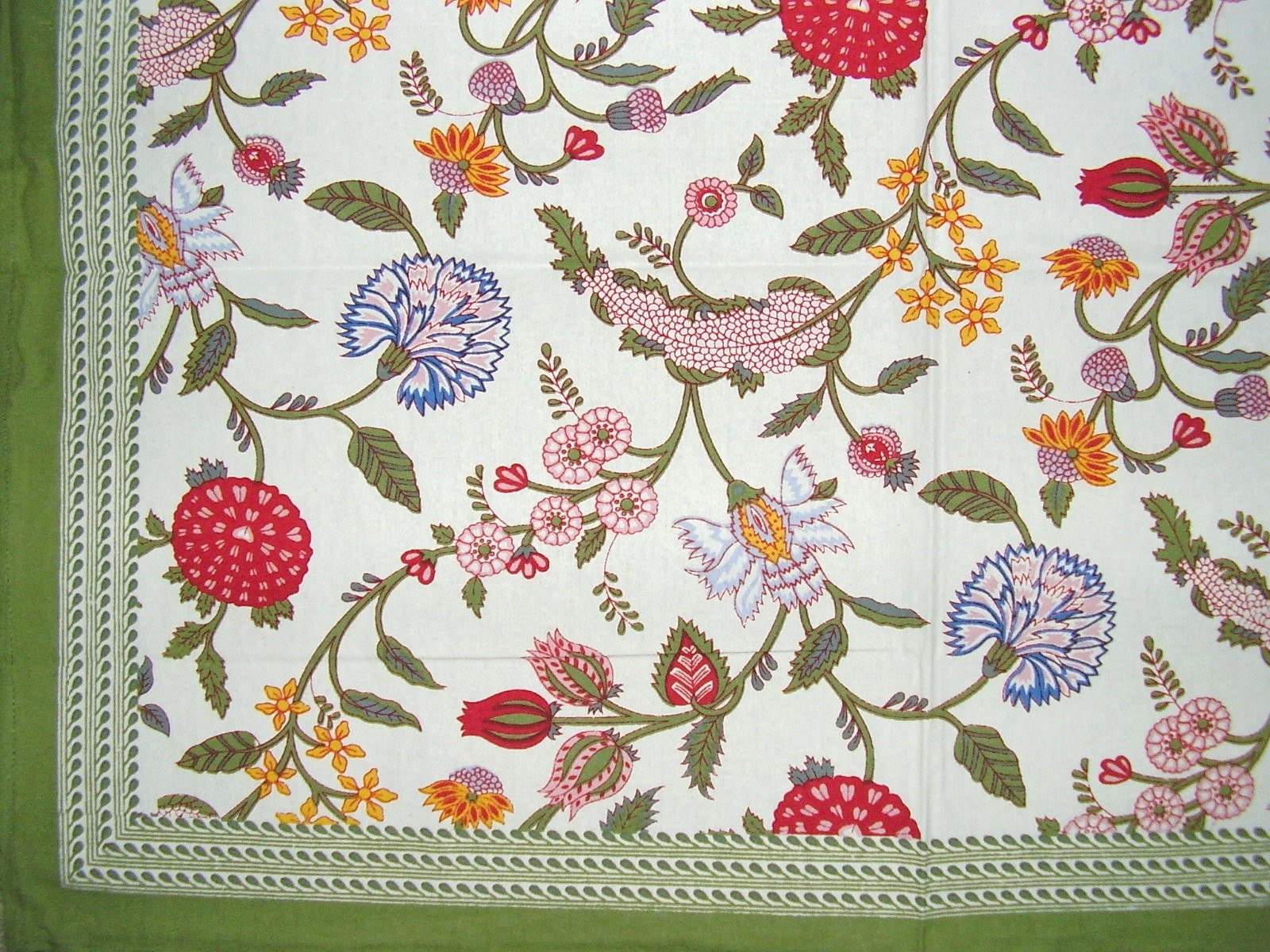 Artist Unknown Floral Berry Square Cotton Tablecloth 60" x 60" Multi Color | Amazon (US)