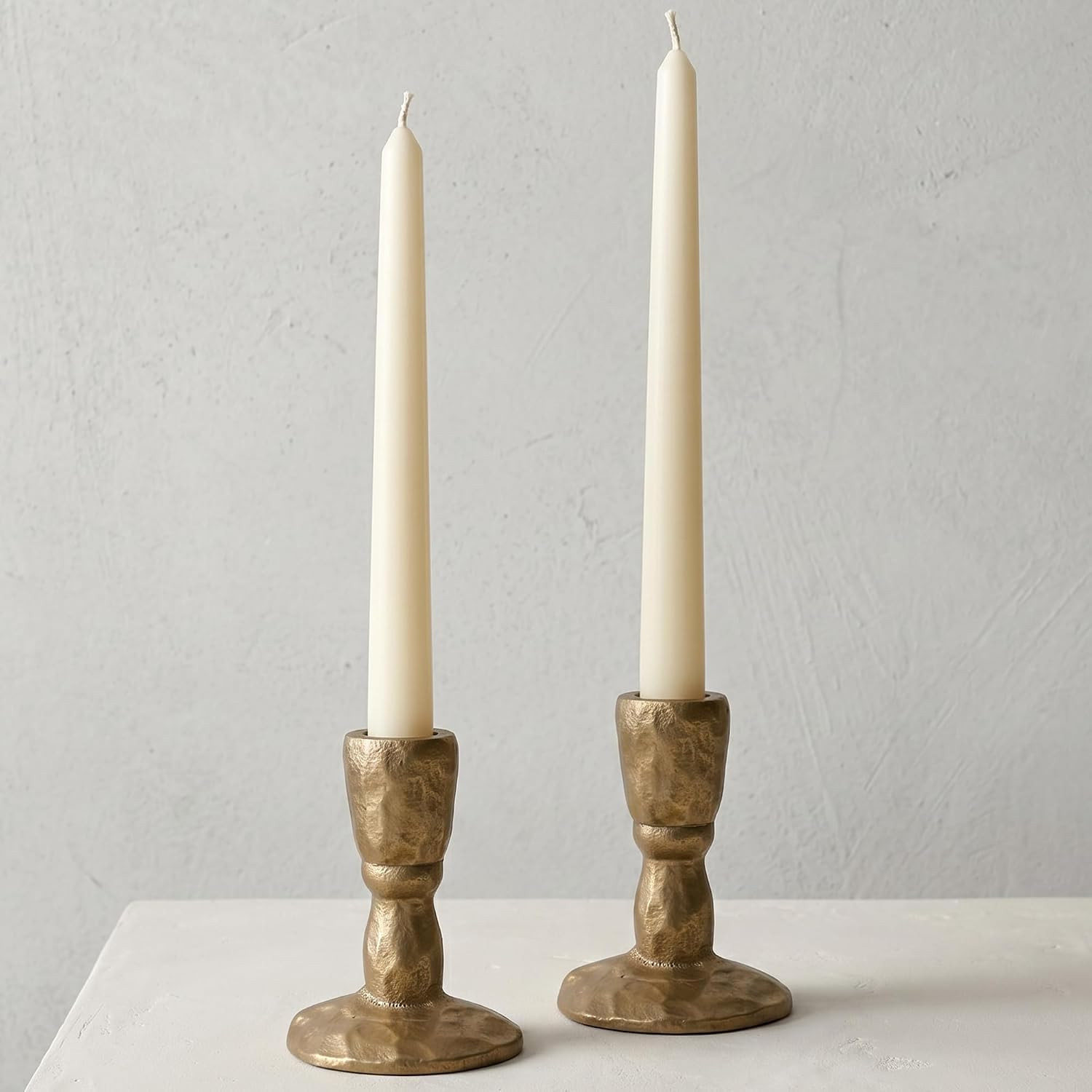 Cast Iron Taper Candle Holders Set of 2 – Hand-Hammered | Amazon (US)