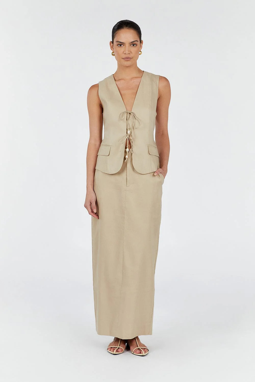 LUCCA SAND MIDI SKIRT | DISSH