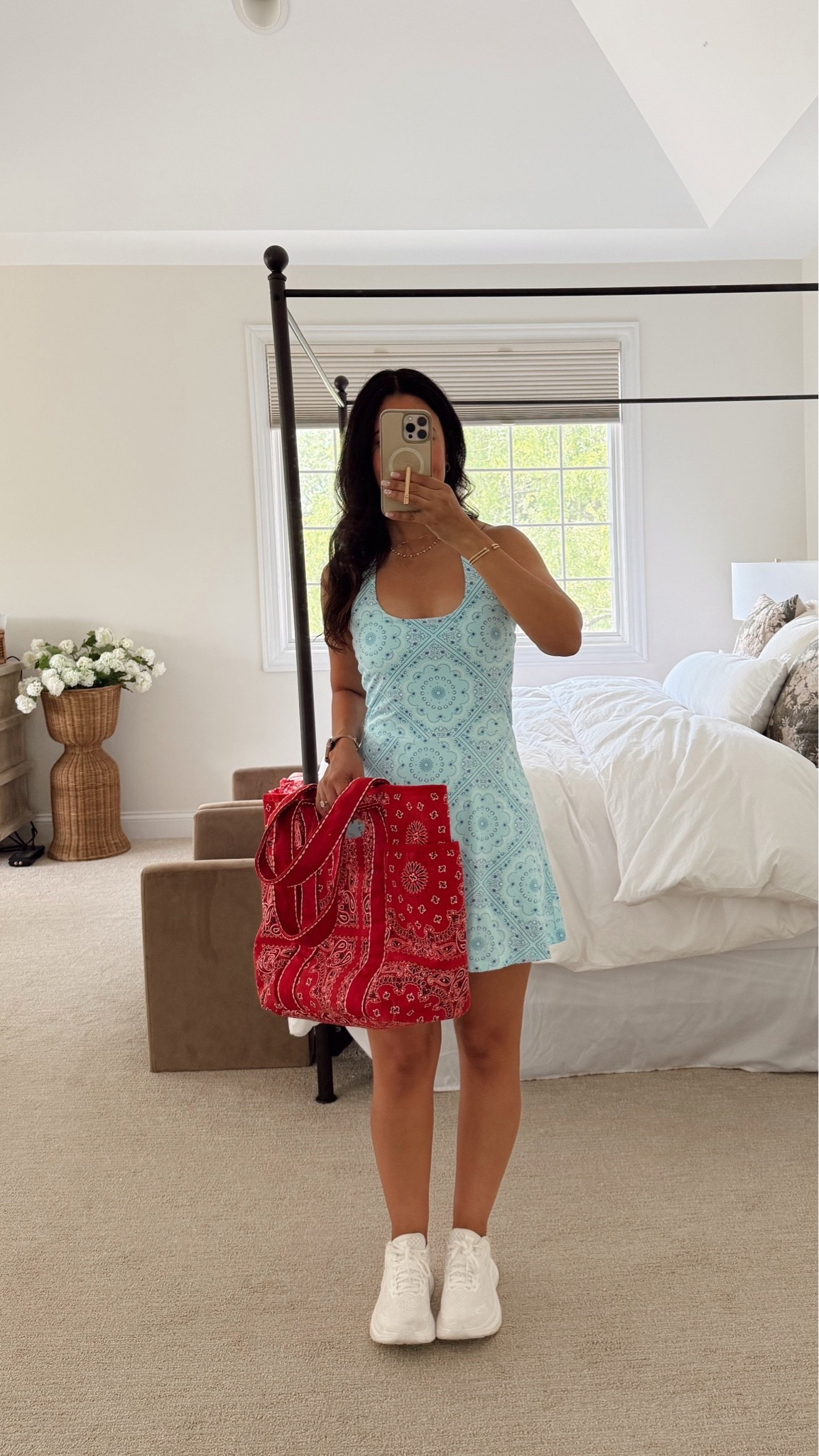 Target dress and Walmart bag! Great outfit for 4th of July or anytime. Also super comfy! I could see wearing this to Disney world too. I’m 5’4 wearing a size Small in dress. Also has pull down shorts 🙌🏼

#LTKActive #LTKootd #LTKmomlife