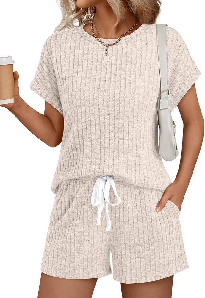 LILLUSORY Womens 2 Piece Short Sets Summer Lounge Outfits Vacation Travel Cruise Airport Spring C... | Amazon (US)