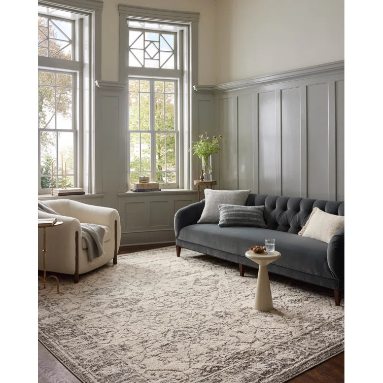 Magnolia Home by Joanna Gaines x Loloi Gigi Ivory / Stone Area Rug | Wayfair North America