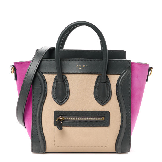 Baby Grained Calfskin Nubuck Nano Tri-Color Luggage Magenta | FASHIONPHILE (US)