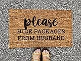 CELYCASY Please Hide Packages from Husband, Door mat, Funny Door mat, Welcome mat, Funny Gift, Pleas | Amazon (US)