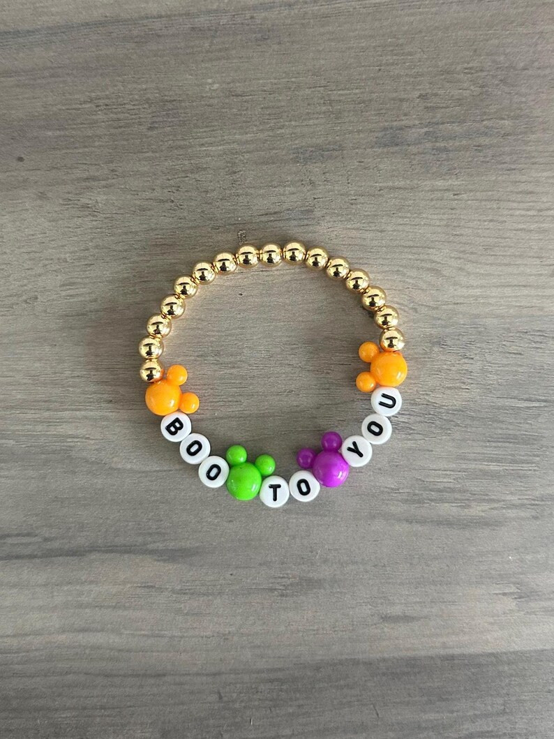 Boo to You Mickey Halloween Bracelet Mnsshp - Etsy | Etsy (US)