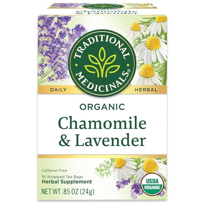 Traditional Medicinals Tea, Organic Chamomile & Lavender, Stress Relief, 16 Tea Bags | Amazon (US)