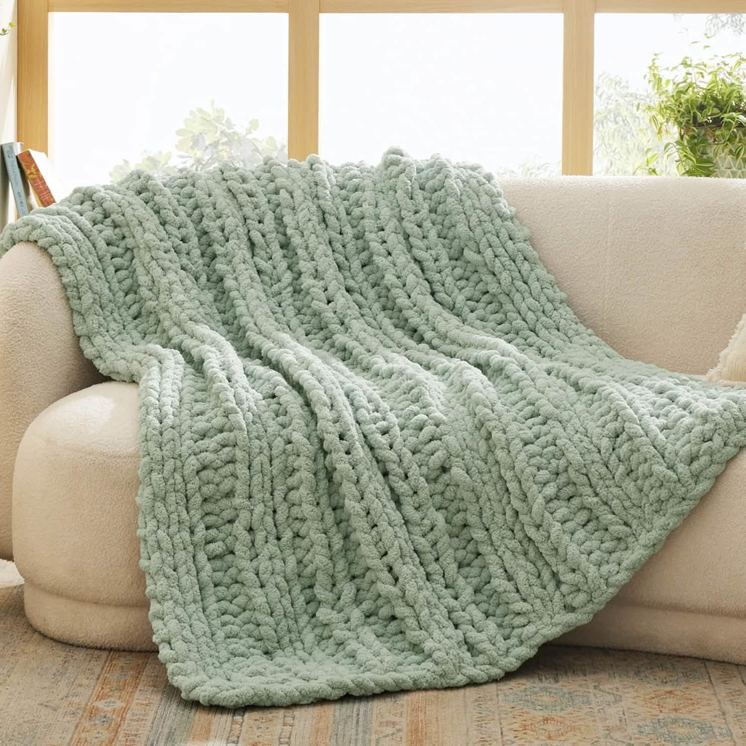 Chunky Knit Chenille Blanket | Bedsure
