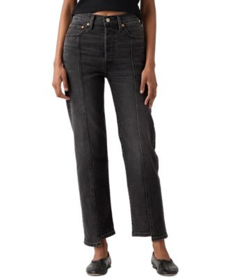 Women's Ribcage Seamed High-Rise Straight Ankle Jeans | Macy's