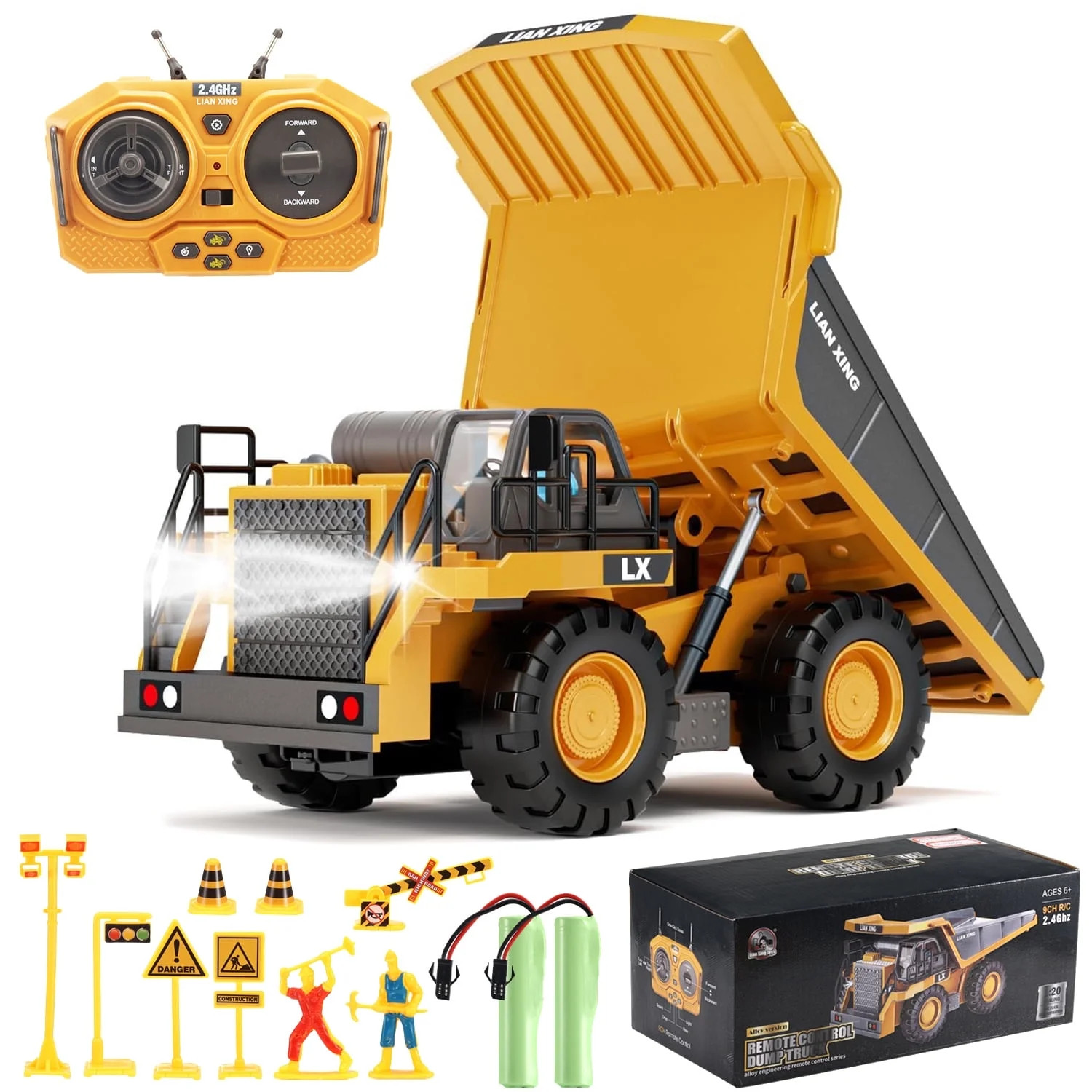 Remote Control Dump Truck, 1:20 Scale RC Construction Vehicles Toy with Metal Bed and Light/Music... | Walmart (US)