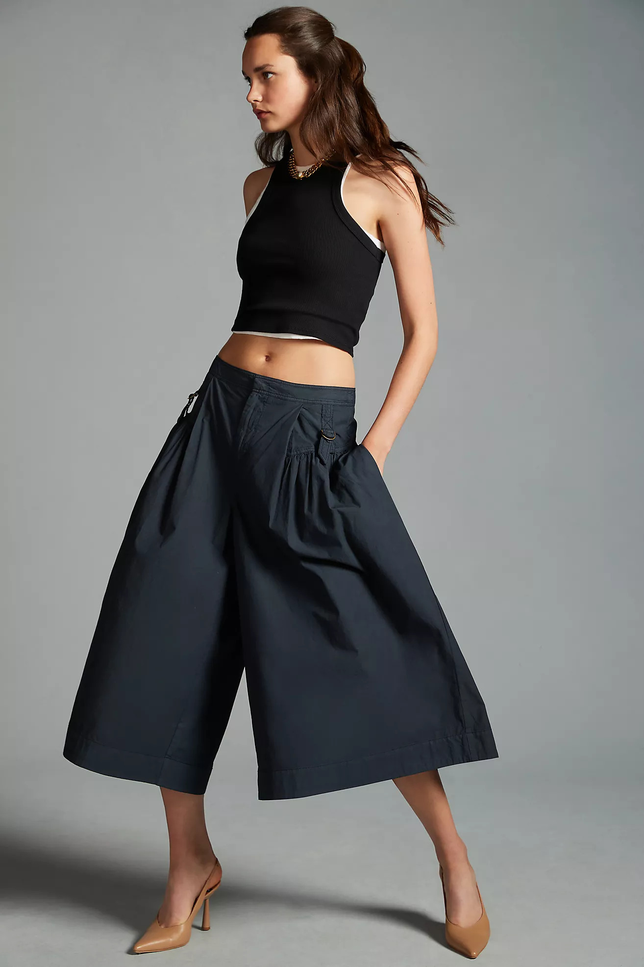 By Anthropologie Ruched Poplin Culottes | Anthropologie (US)