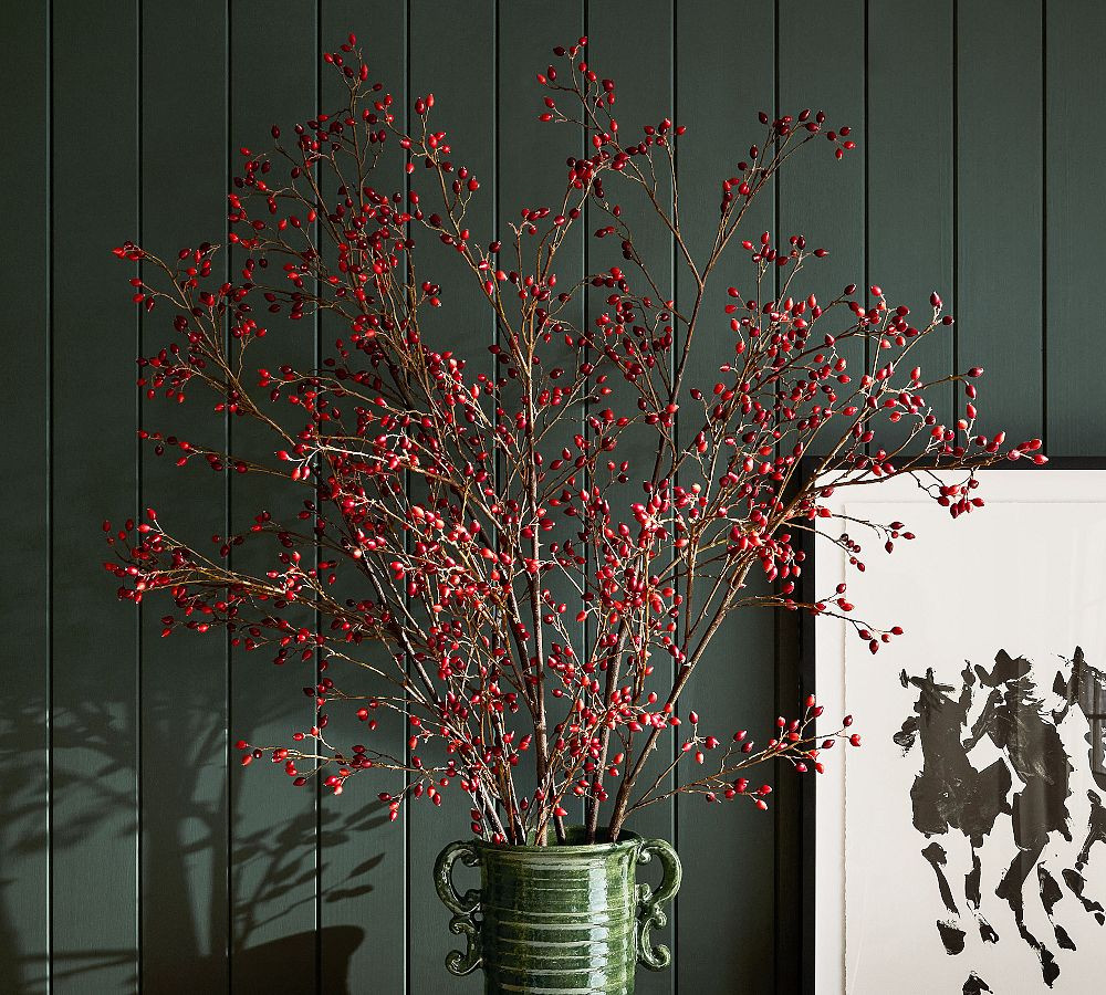 Faux Oversized Red Berry Branch | Pottery Barn (US)
