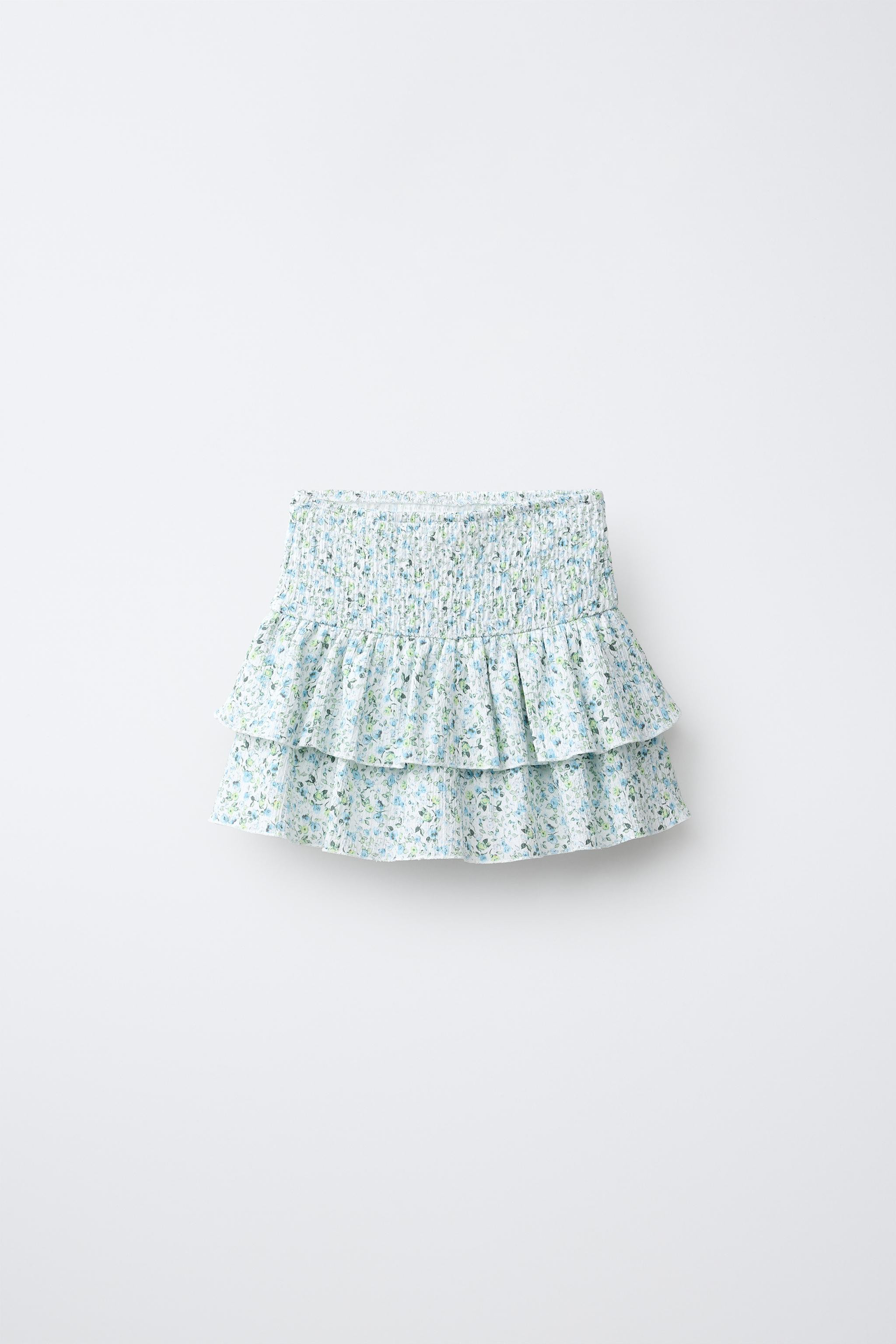 FLORAL RUFFLE SKIRT | Zara US