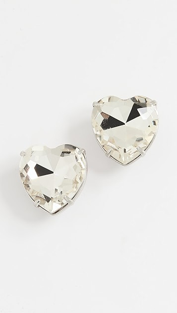 Sweetheart Oversized Crystal Button Earrings | Shopbop