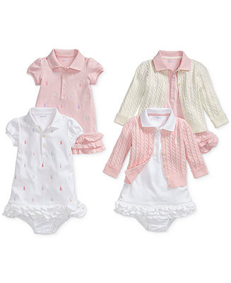 Ralph Lauren Baby Girls Embroidered Polo Dress | Macys (US)