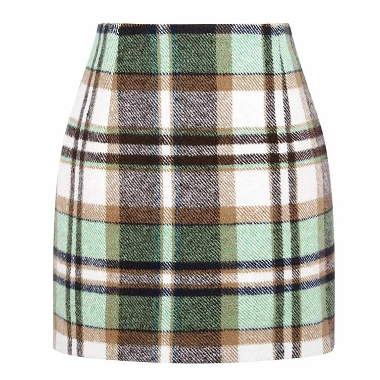 Byworldtasic Womens Plus Size Skirts Plaid Mini Skirts for Womens High Waisted Fall Winter Wool B... | Walmart (US)