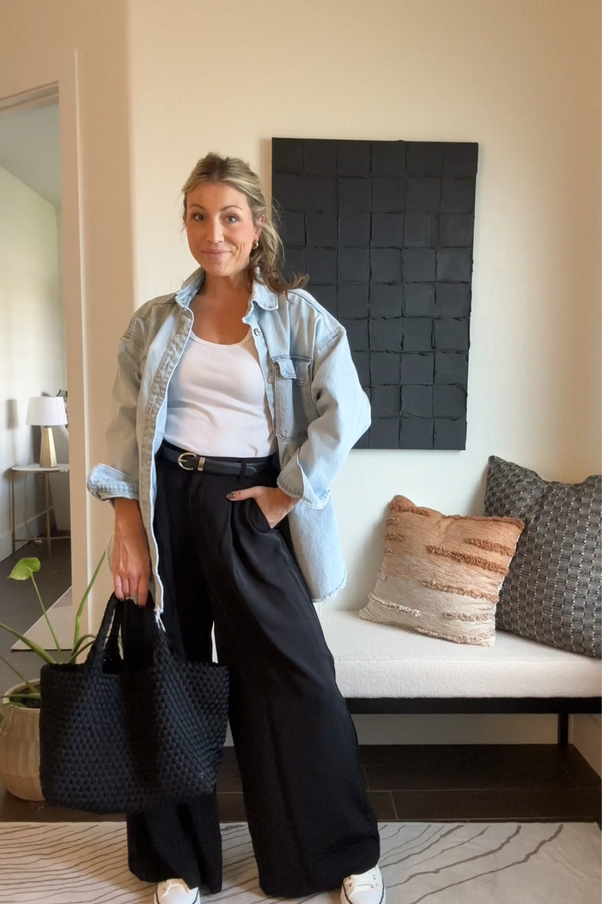 Realistic elevated outfits for when you have nothing to wear. Every woman needs a pair of black wide leg pants to dress up or down. SHOP these pieces in my LTK or on my blog. #stylingtips #outfitideas #falloutfits #realisticoutfits #nothingtowear #everydaybasics #wardrobeessentials #howtoelevateyourstyle

#LTKfindsunder50 #LTKSeasonal #LTKstyletip