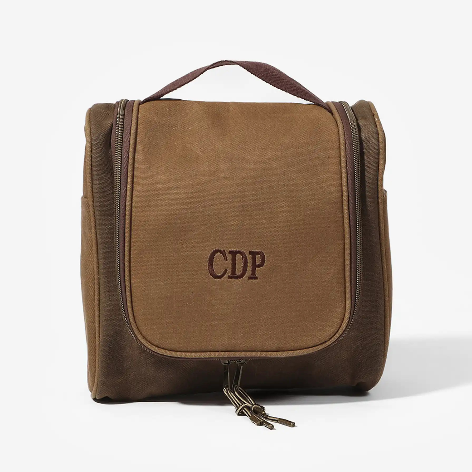 Personalized Waxed Canvas Hanging Toiletry Bag | Marleylilly